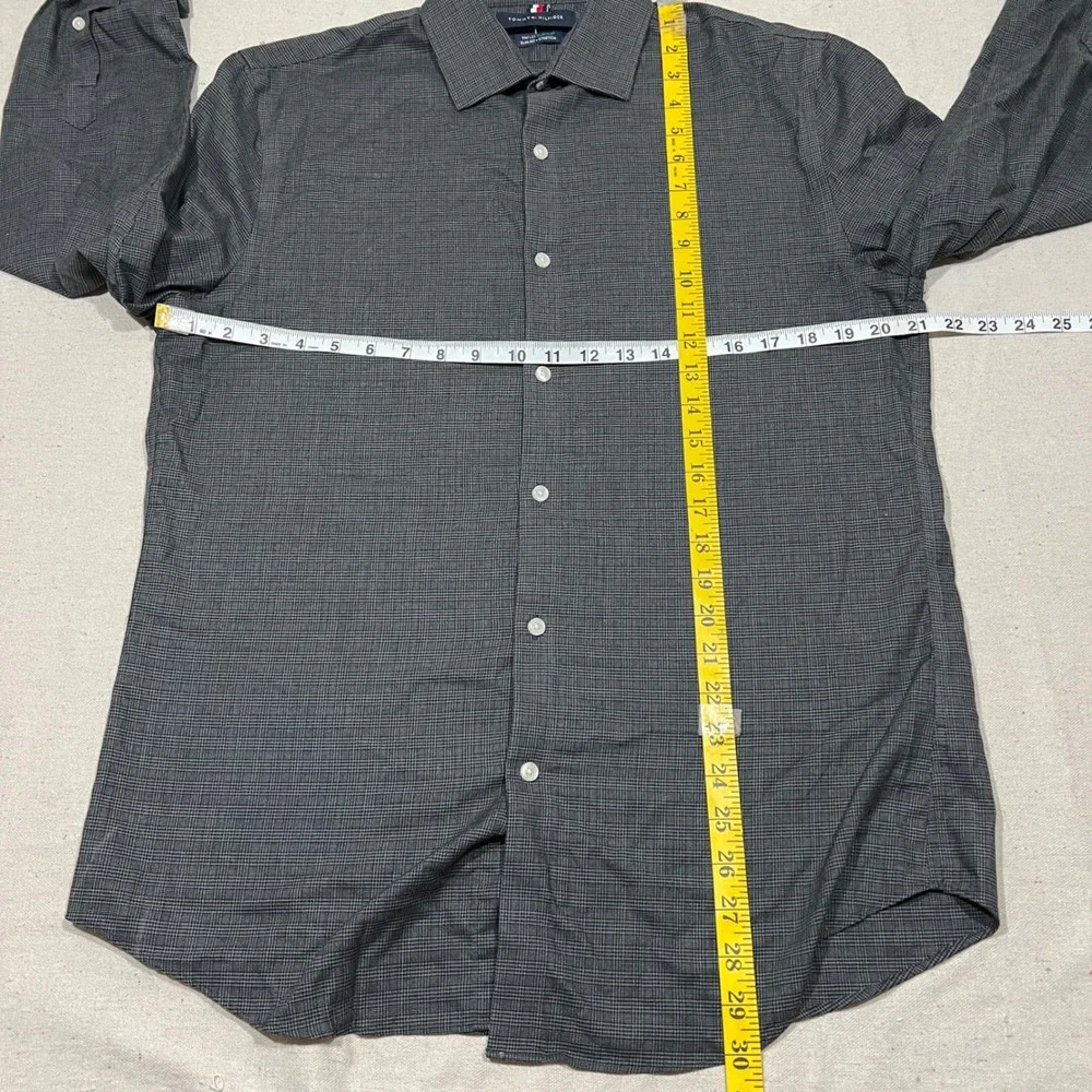 Tommy Hilfiger Men's Slim Fit Stretch‎ Plaid Dress Shirt L